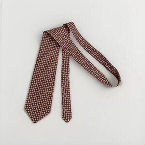 BARNEYS NEW YORK Men's Silk Necktie USA Designer Geometric Blue/Red wide